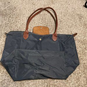 Longchamp Grey Tote Long Straps